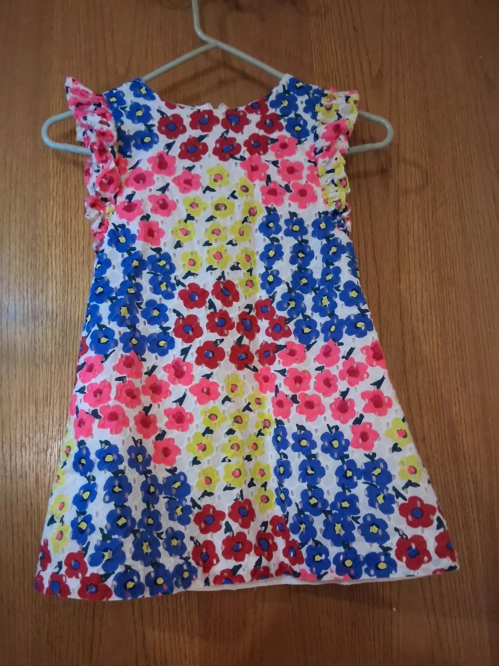 Pippa & Julie White Floral Sundress with Pink Blue Red Yellow Flowers
